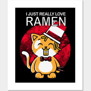 I just really love Ramen Kawaii Neko Cat Posters and Art